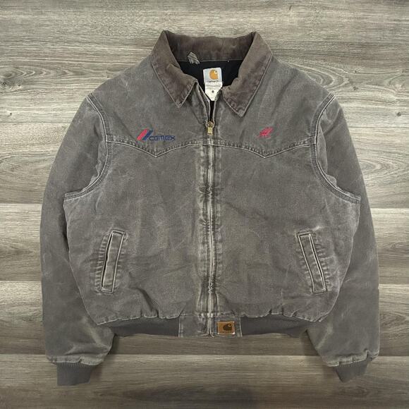 Vintage Carhartt Santa Fe Jacket Mens XL Workwear Bomber Quilted Lined J14 CMT - Picture 1 of 8